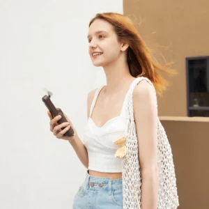 Jisulife rankinis ventiliatorius Life8 nešiojamas USB ventiliatorius su Power Bank and Flashlight - rudos spalvos - Image 9