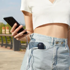 Jisulife rankinis ventiliatorius Life8 Mini nešiojamas USB ventiliatorius su Power Bank and Flashlight - mėlynos spalvos - Image 6