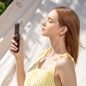 Jisulife rankinis ventiliatorius Life8 Plus nešiojamas USB ventiliatorius su Power Bank and Flashlight - rudos spalvos - Image 8