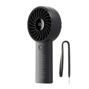 Jisulife rankinis ventiliatorius Life4 3600mAh nešiojamas USB ventiliatorius - juodos spalvos