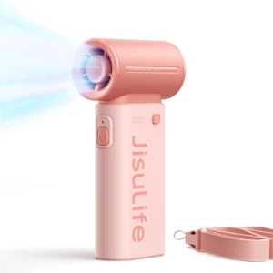 Jisulife rankinis ventiliatorius Life9 5000mAh Portable Mini Blower USB Fan - rožinės spalvos - Image 5