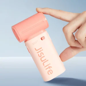 Jisulife rankinis ventiliatorius Life9 5000mAh Portable Mini Blower USB Fan - rožinės spalvos - Image 6