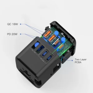 Tech-Protect TA200 EU / UK / US / AU adapteris - juodos spalvos - Image 8