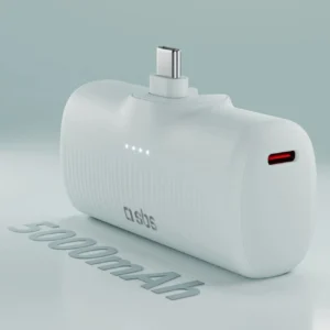 SBS EcoPower 5000 mAh 10W Powerbank with Built-in USB-C Port - pilkos spalvos - Image 3