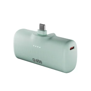 SBS EcoPower 5000 mAh 10W Powerbank with Built-in USB-C Port - žalios spalvos