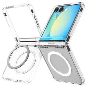 Spigen Ultra Hybrid Pro Mag MagSafe dėkals skirtas Samsung Galaxy Z Flip 7 - Clear and baltos spalvos - Image 2