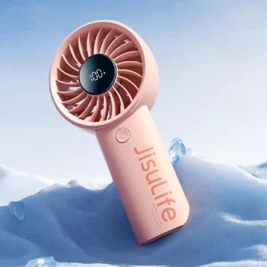 Jisulife rankinis ventiliatorius Life4 3600mAh Portable USB Fan - rožinės spalvos - Image 4