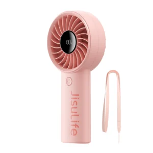Jisulife rankinis ventiliatorius Life4 5000mAh Portable USB Fan - rožinės spalvos