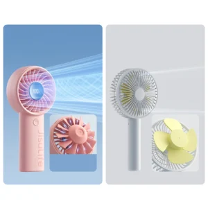 Jisulife rankinis ventiliatorius Life4 5000mAh Portable USB Fan - rožinės spalvos - Image 5