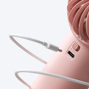 Jisulife rankinis ventiliatorius Life4 5000mAh Portable USB Fan - rožinės spalvos - Image 8