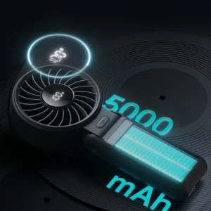 Jisulife rankinis ventiliatorius Life7 3600mAh Portable USB Fan - juodos spalvos - Image 4