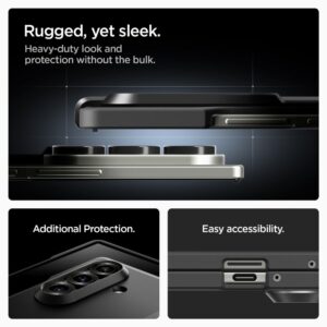 Juodas dėklas Samsung Galaxy Z Fold 7 telefonui "Spigen Tough Armor Pro MAG Magsafe" - Image 14