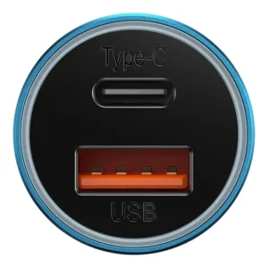 Baseus Golden Contactor Max car charger, USB + USB-C, 60W blue - Image 4