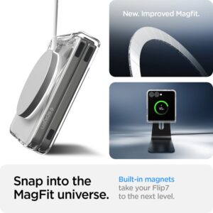 Spigen AirSkin Mag MagSafe Samsung Galaxy Z Flip 7 Crystal skaidrus ir baltos spalvos - Image 16