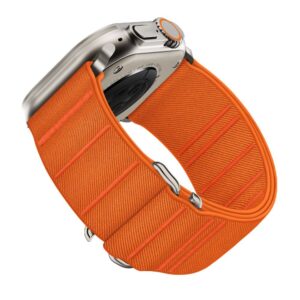 Oranžinė apyrankė Apple Watch 6 / 7 / 8 / 9 / 10 / SE / Ultra 1 / 2 ( 44 / 45 / 46 / 49 mm) "Tech-Protect Nylon Slip" - Image 3