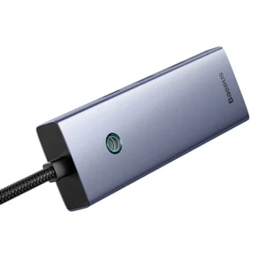 Hub Baseus UltraJoy Series Lite 4-Port USB to USB 3.0*3+RJ45*1+USB-C 5V pilkos palvos - Image 4