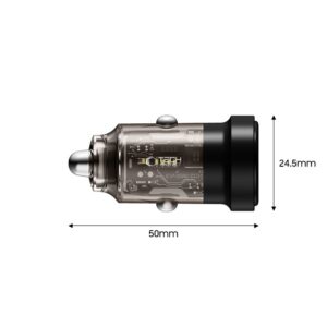 Juodas automobilinis (30W / PD30W / QC3.0) 1x-USB-A + 1x-USB-C pakrovėjas "Tech-Protect CC03 2-Port" - Image 3