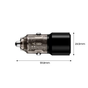 Juodas automobilinis (95W / PD95W / QC3.0) 1x-USB-A + 1x-USB-C pakrovėjas "Tech-Protect CC03 2-Port" - Image 3