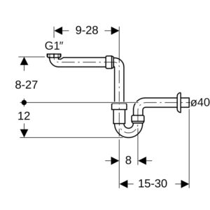 PRAUSTUVO SIFONAS S FORMOS 40 MM BALTAS - Image 3