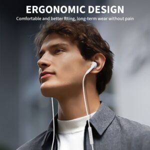 Baltos 3.5mm ausinės "Tech-Protect Ultraboost Mini Jack Earphone Core" - Image 4