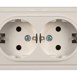 Dvivietis kištukinis lizdas VILMA SL+250, su įž, baltos sp. - Image 1