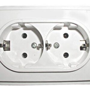 Dvivietis kištukinis lizdas VILMA SL250, baltos spalvos - Image 1