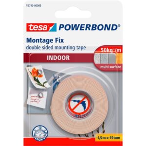 Dvipusė lipni juosta Tesa Powerbond, 1,5 m x 19 mm