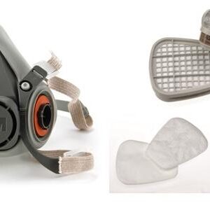 Puskaukė su A2P2 filtrų komplektu 3M T6002C1R