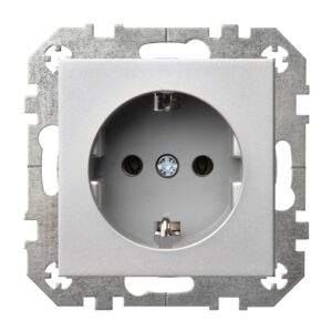 Kištukinis lizdas LIREGUS EPSILON, su įž., metalo spalvos - Image 1