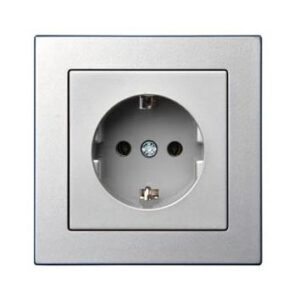 Kištukinis lizdas LIREGUS EPSILON, su įž., metalo spalvos - Image 2