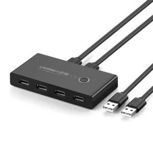 Ugreen switch box HUB switch 4x USB 2.0 USB splitter for two computers juodos spalvos (30767) - Image 1
