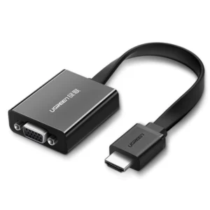 Ugreen adapter HDMI - VGA micro USB / audio 3.5 mm mini jack juodos spalvos (40248) - Image 1