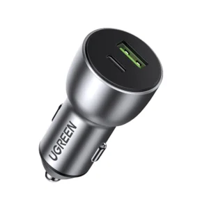 Ugreen automobilinis įkroviklis USB / USB Type C Quick Charge 3.0 Power Delivery 36W 3A pilkos spalvos (CD213 60980) - Image 1