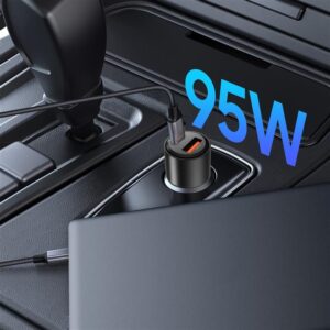 Juodas automobilinis (95W / PD95W / QC3.0) 1x-USB-A + 1x-USB-C pakrovėjas "Tech-Protect CC03 2-Port" - Image 5