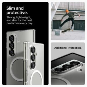 Spigen AirSkin Mag MagSafe Samsung Galaxy Z Fold 7 Crystal baltos spalvos ir skaidrus - Image 4