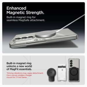 Spigen AirSkin Mag MagSafe Samsung Galaxy Z Fold 7 Crystal baltos spalvos ir skaidrus - Image 5