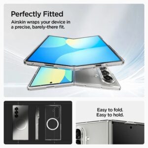 Spigen AirSkin Mag MagSafe Samsung Galaxy Z Fold 7 Crystal baltos spalvos ir skaidrus - Image 6