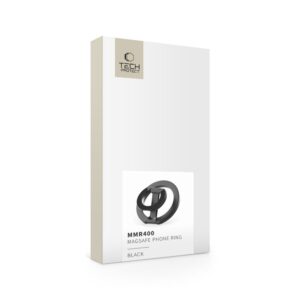 Juodas magsafe žiedas telefonui su laikikliu pirštui "Tech-Protect MMR400 Magnetic Magsafe" - Image 4