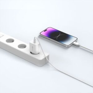 Baltas PD20W pakrovėjas + USB-C - lightning 100cm laidas "Tech-Protect NC20W 1-Port" - Image 9