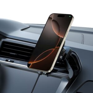 Juodas automobilinis magnetinis telefono laikiklis su 15W belaidžiu krovimu "Tech-Protect MM15W-V5 Stable Vent" - Image 8