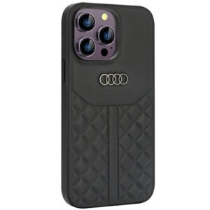 Audi Genuine Leather Apple iPhone 14 Pro Max 6.7" juodos spalvos hardcase AU-TPUPCIP14PM-Q8/D1-BK - Image 1