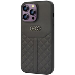Audi Genuine Leather Apple iPhone 14 Pro Max 6.7" juodos spalvos hardcase AU-TPUPCIP14PM-Q8/D1-BK - Image 3