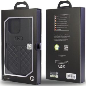 Audi Genuine Leather Apple iPhone 14 Pro Max 6.7" juodos spalvos hardcase AU-TPUPCIP14PM-Q8/D1-BK - Image 7