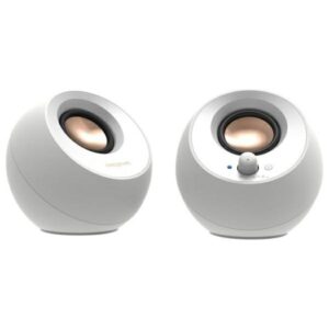 Creative kompiuterinės kolonėlės Pebble 2.0 V3 baltos spalvos Bluetooth 5.0 USB-C