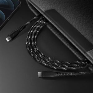 ENERGEA kabelis Nyloflex USB-C - LightningC94 MFI 1.5m juodos spalvos - Image 5