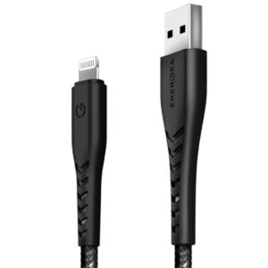 ENERGEA kabelis Nyloflex USB - Lightning Charge and Sync C89 MFI 1.5m juodos spalvos - Image 2