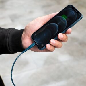 ENERGEA kabelis Nyloflex USB - Lightning Charge and Sync C89 MFI 1.5m juodos spalvos - Image 6