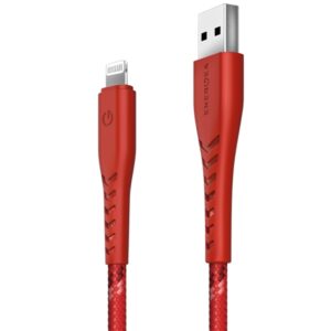 ENERGEA kabelis Nyloflex USB - Lightning Charge and Sync C89 MFI 1.5m raudonos spalvos - Image 2