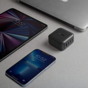 ENERGEA laidinis įkroviklis 1xUSB+3xUSB-CPD-PPS-QC 3.0 100W 3C1A juodos spalvos US+EU Travelite GAN100 - Image 10