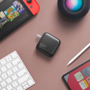 ENERGEA laidinis įkroviklis 1xUSB+3xUSB-CPD-PPS-QC 3.0 100W 3C1A juodos spalvos US+EU Travelite GAN100 - Image 8